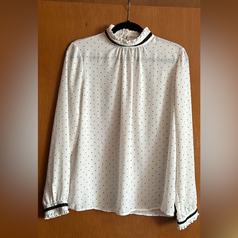 Karl Lagerfeld White Blouse with Black Dots